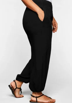 Weite Hose mit Smokbund, aus Viskose