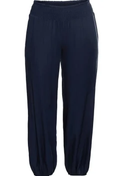 Weite Hose mit Smokbund, aus Viskose
