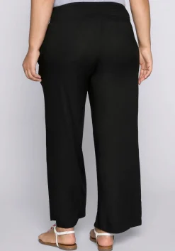 Weite Hose mit Smokbund und Taschen