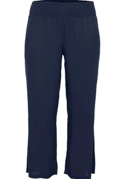 Weite Hose mit Smokbund und Taschen