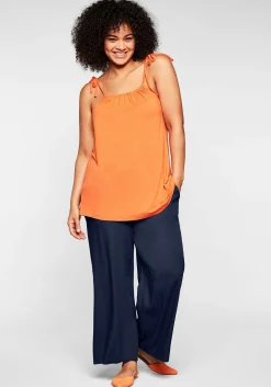 Weite Hose mit Smokbund und Taschen