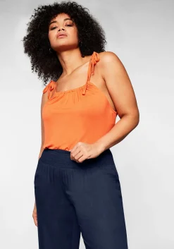 Weite Hose mit Smokbund und Taschen