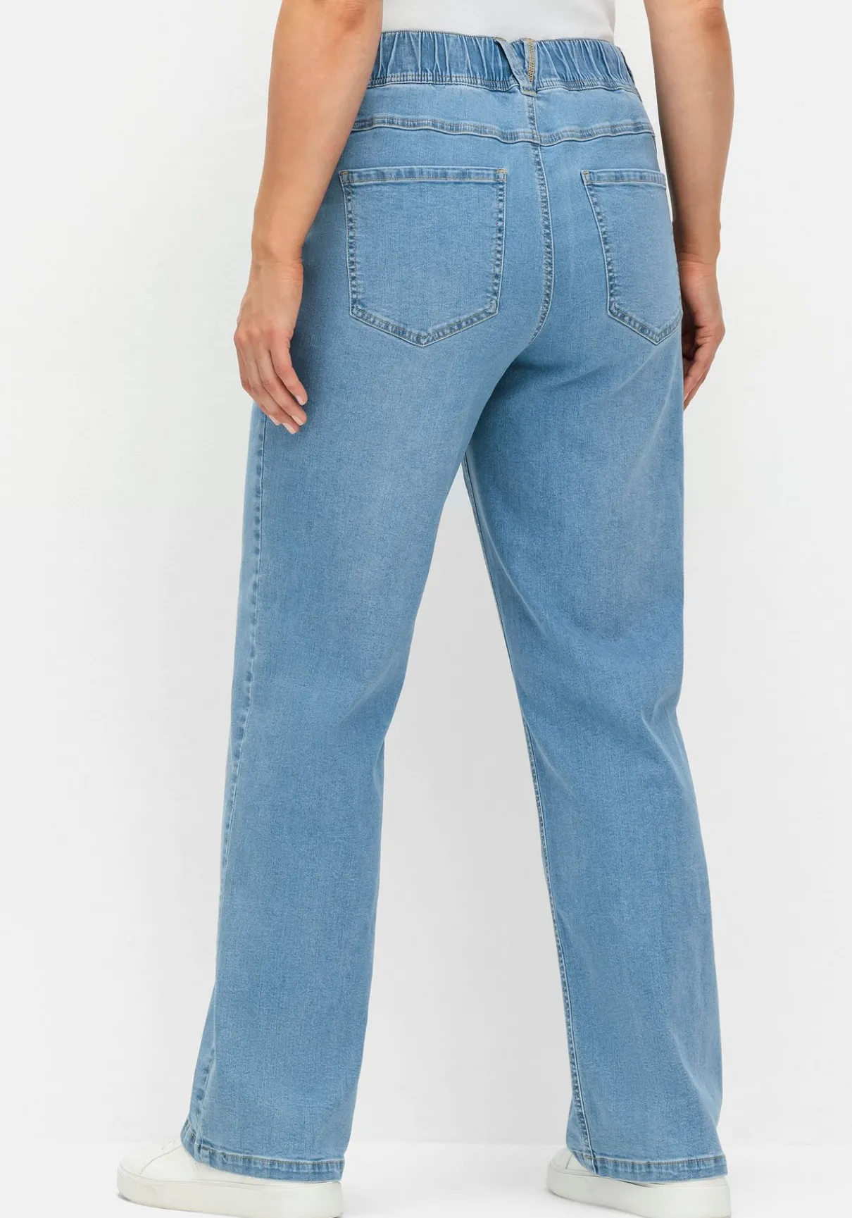Weite Jeans im Curvy-Schnitt ELLA, mit Teilgummibund