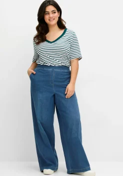 Weite Jeans mit Schlupfbund, in leichter Qualität