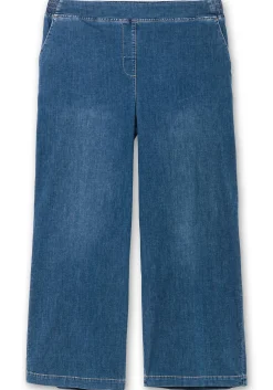 Weite Jeans mit Schlupfbund, in leichter Qualität