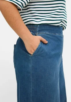 Weite Jeans mit Schlupfbund, in leichter Qualität