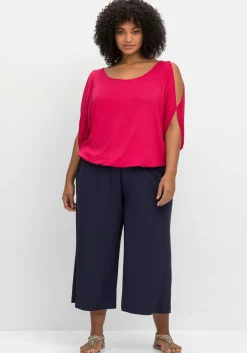 Weite Jerseyhose in 3/4-Länge, mit Smokbund