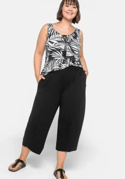 Weite Jerseyhose in 3/4-Länge, mit Smokbund