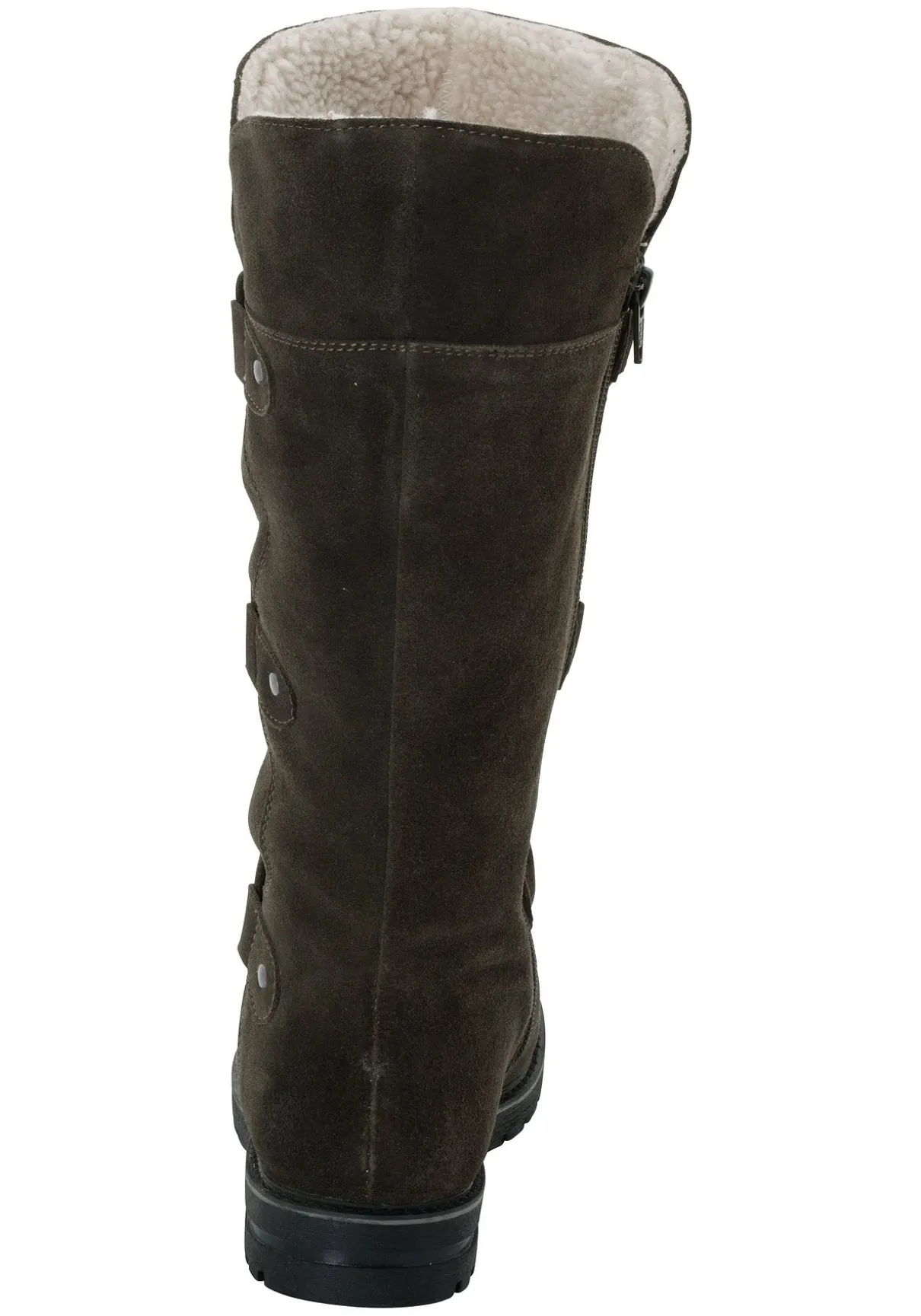 Weitschaftstiefel aus Leder mit Schnürung