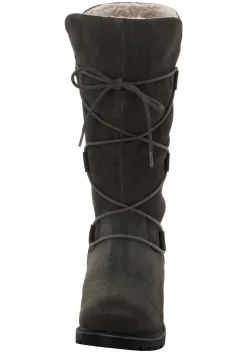 Weitschaftstiefel aus Leder mit Schnürung