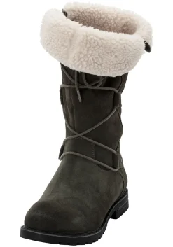 Weitschaftstiefel aus Leder mit Schnürung