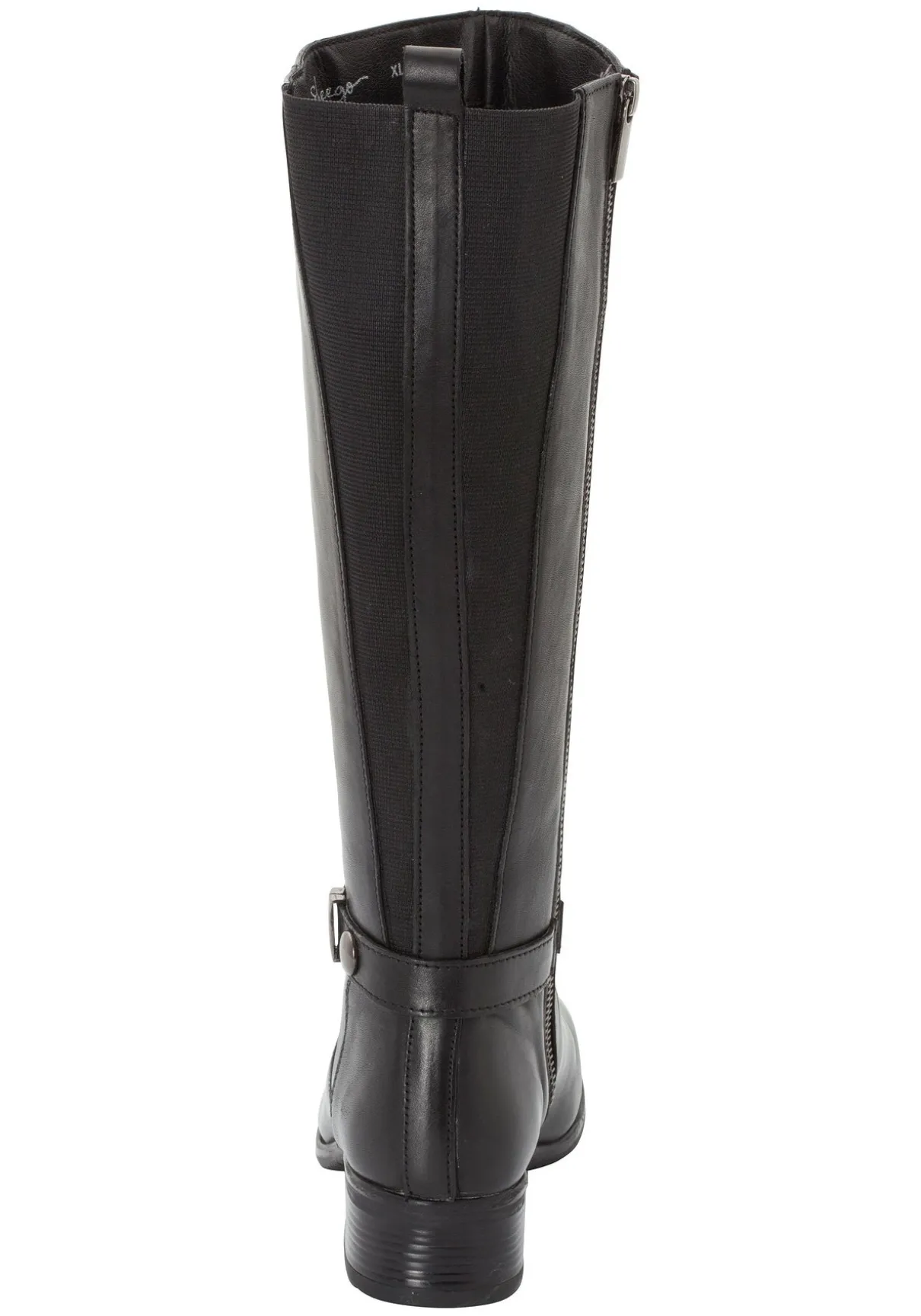 Weitschaftstiefel aus Leder mit Zierband