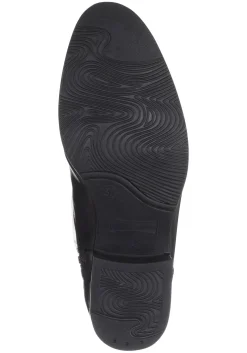 Weitschaftstiefel aus Leder mit Zierband