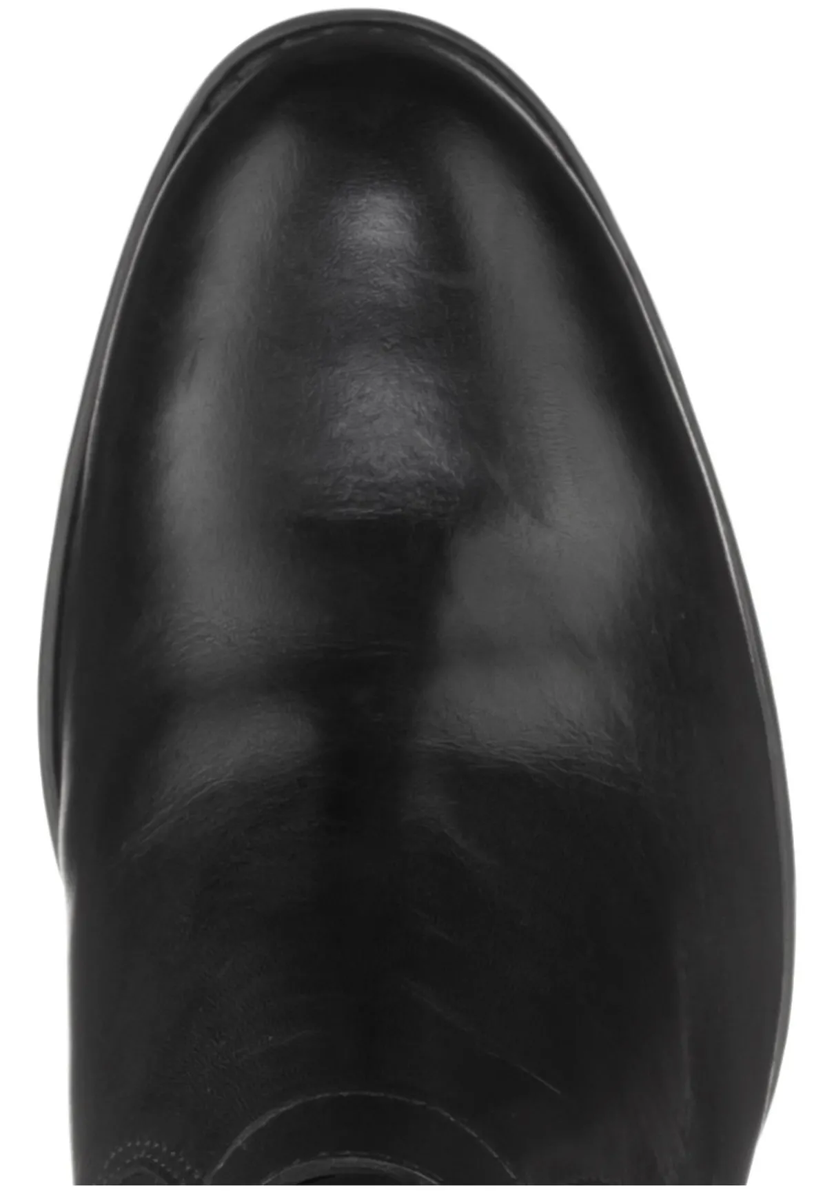 Weitschaftstiefel aus Leder mit Zierband