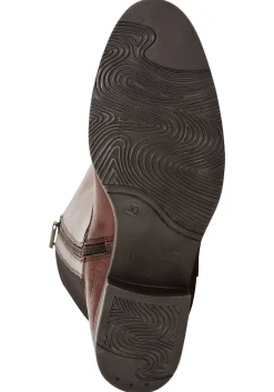 Weitschaftstiefel aus Leder, mit Zierschnalle