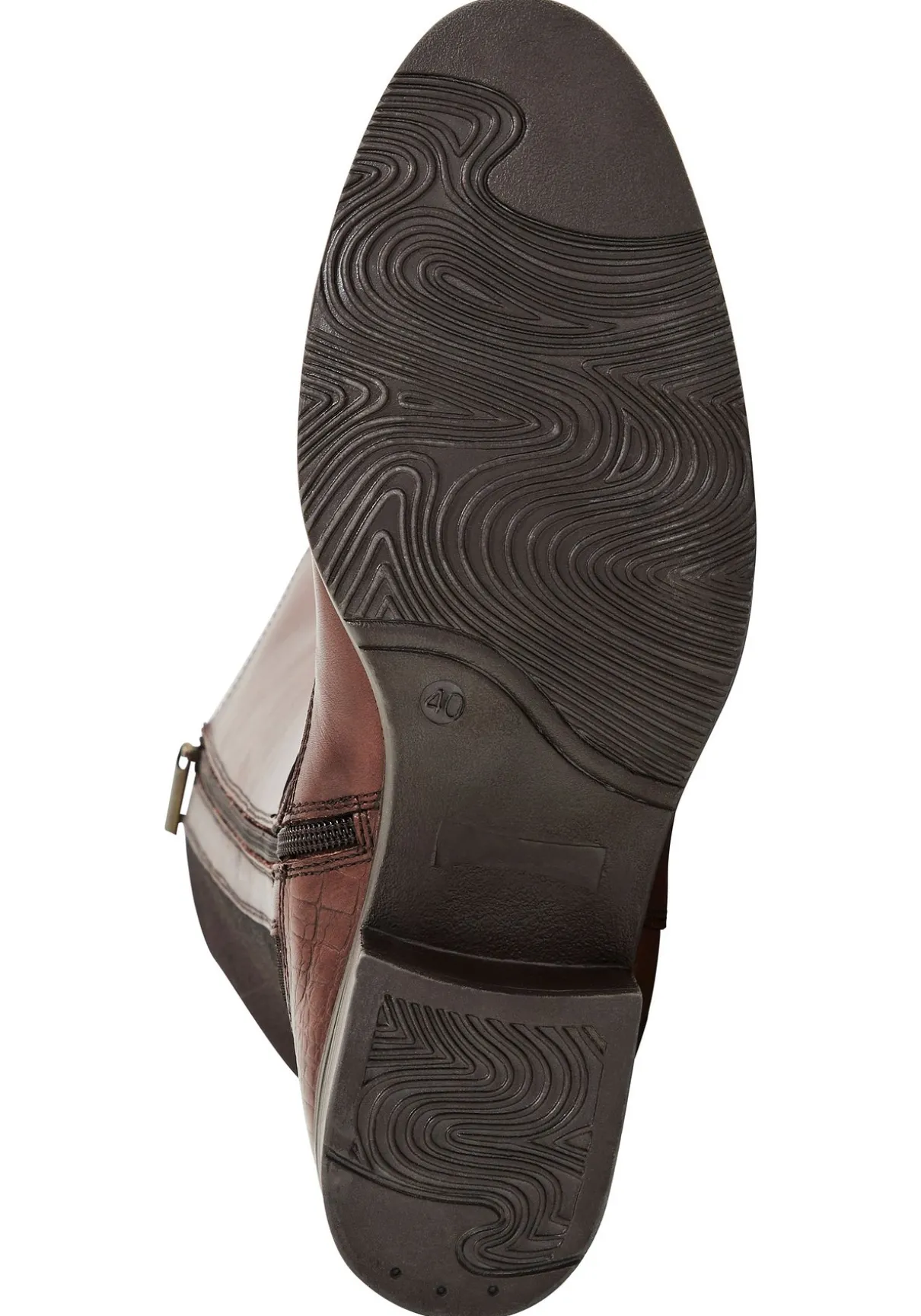 Weitschaftstiefel aus Leder, mit Zierschnalle