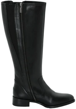 Weitschaftstiefel aus Leder mit drei Zierschnallen