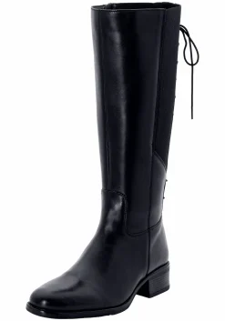 Weitschaftstiefel aus Leder mit Schnürung