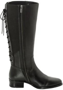 Weitschaftstiefel aus Leder mit Schnürung