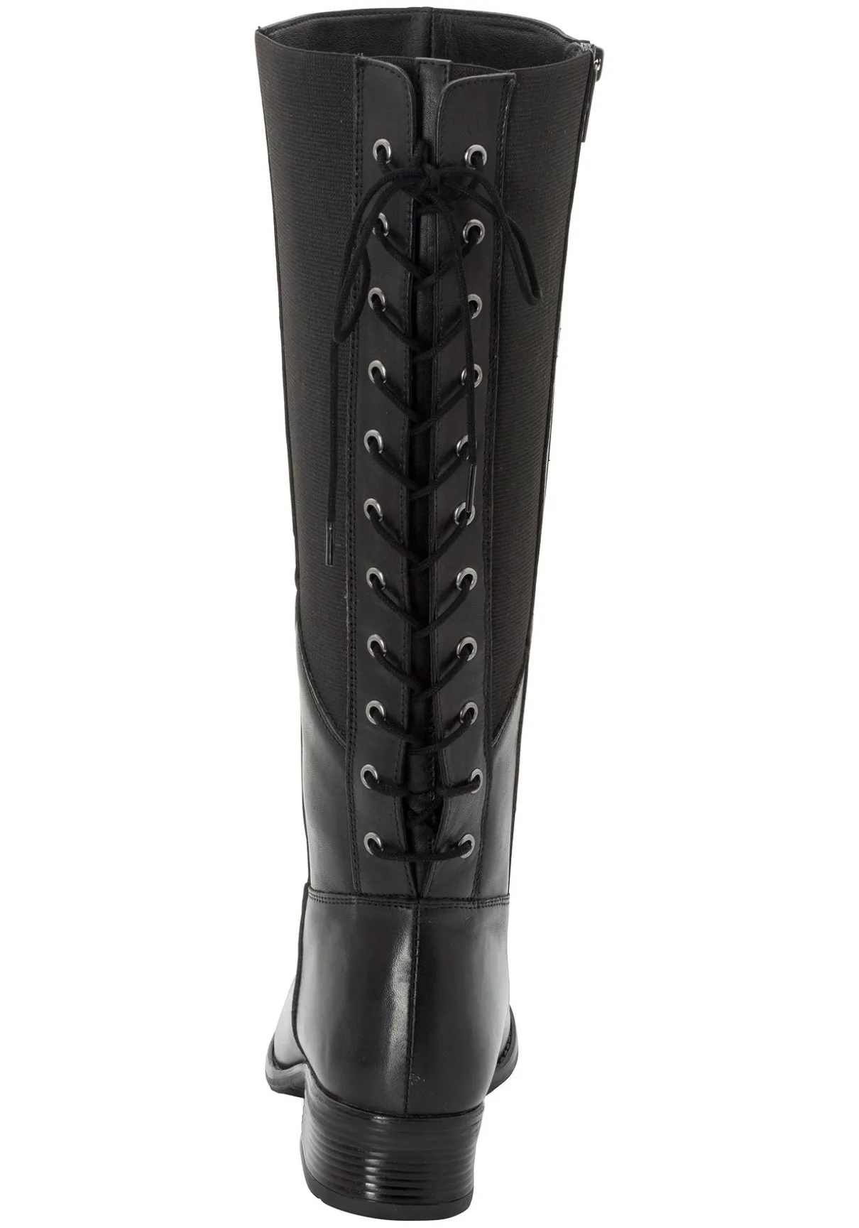 Weitschaftstiefel aus Leder mit Schnürung