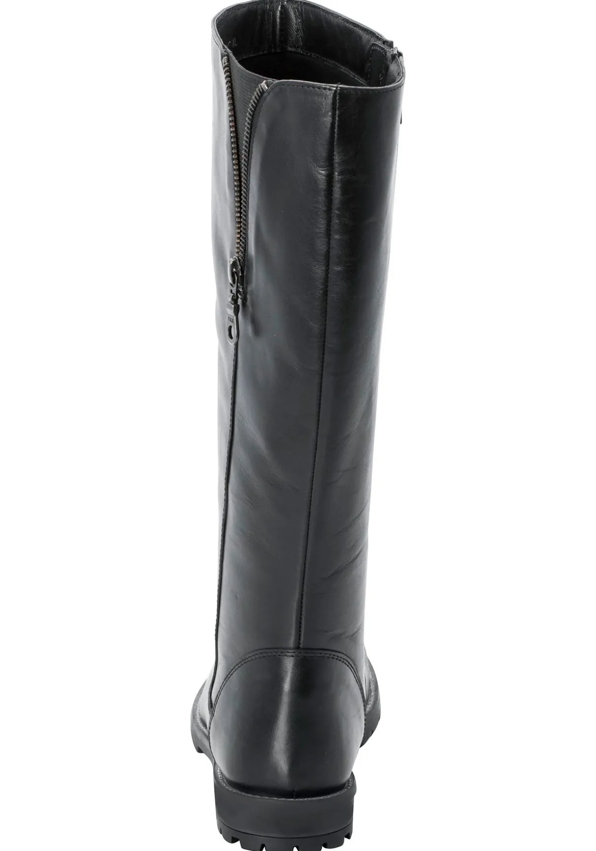 Weitschaftstiefel aus Leder mit Zierreißverschluss