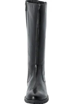 Weitschaftstiefel aus Leder mit Zierreißverschluss