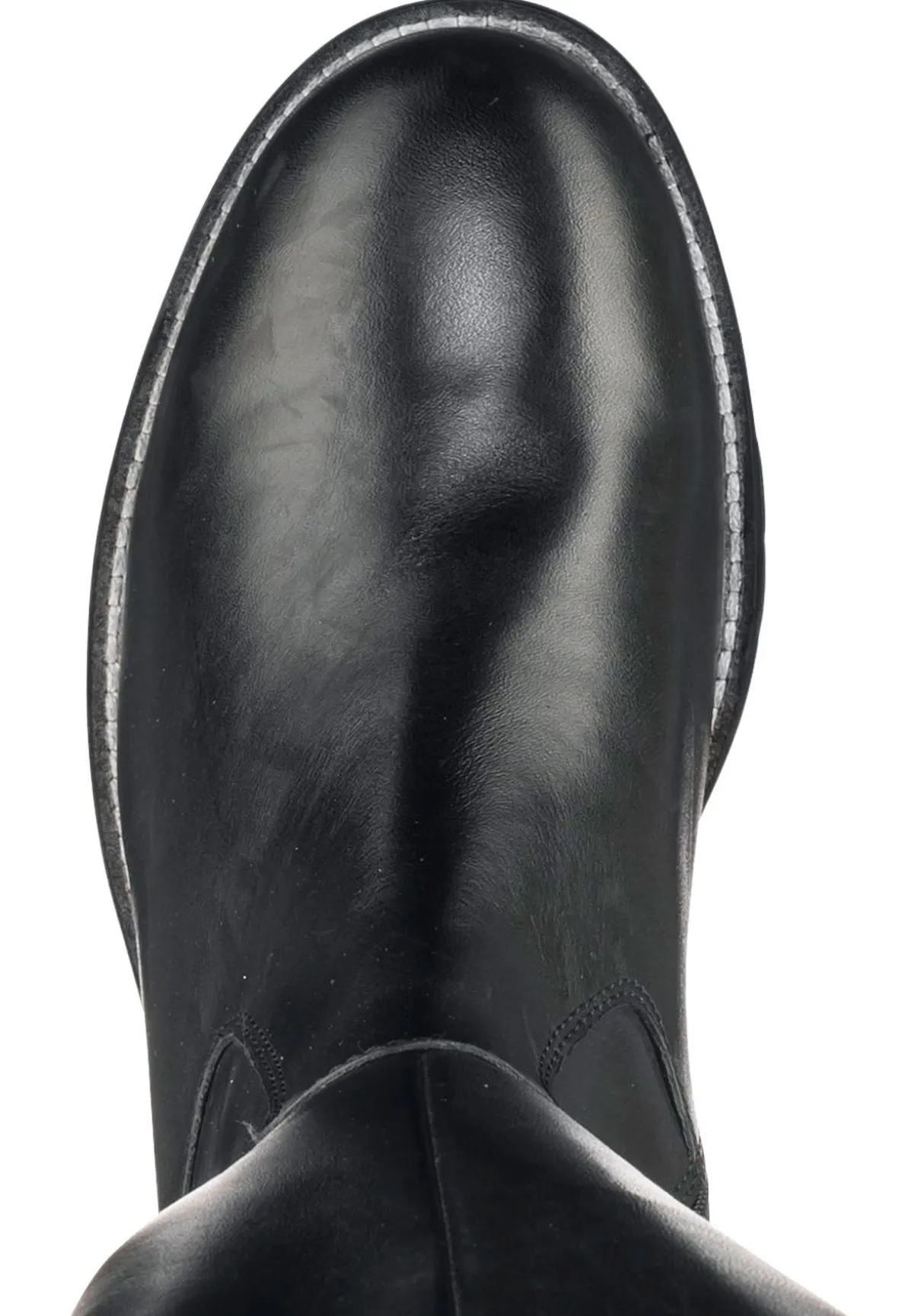 Weitschaftstiefel aus Leder mit Zierreißverschluss