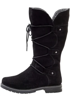 Weitschaftstiefel aus Leder mit Schnürung