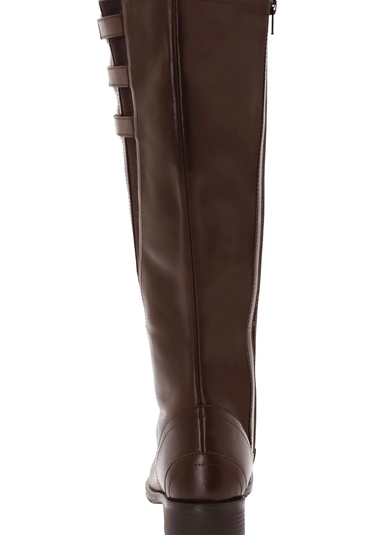 Weitschaftstiefel aus Leder mit drei Zierschnallen