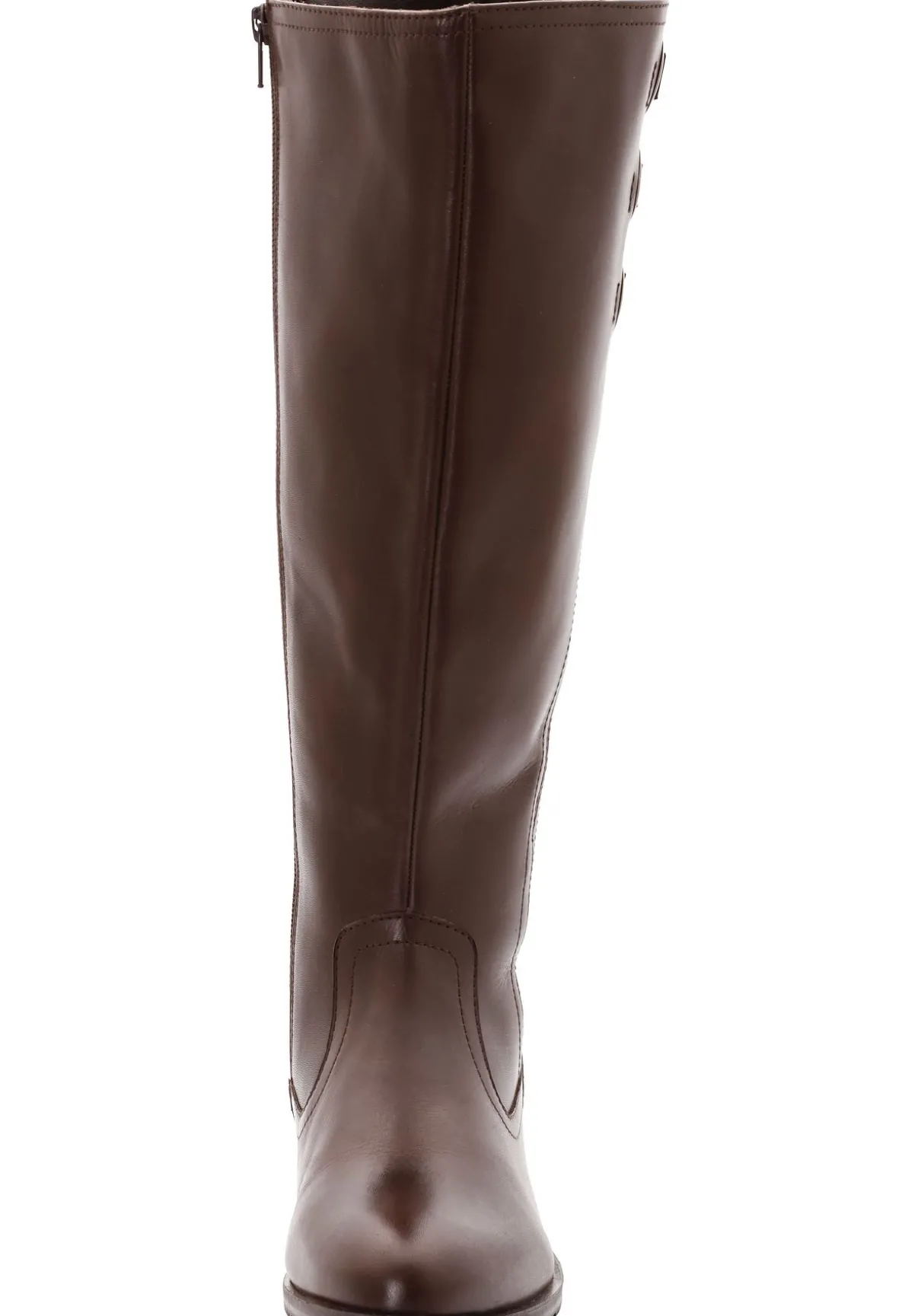 Weitschaftstiefel aus Leder mit drei Zierschnallen