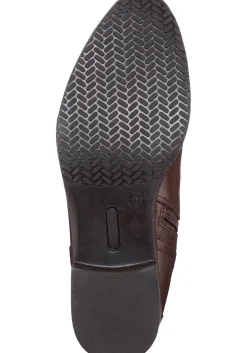 Weitschaftstiefel aus Leder mit drei Zierschnallen