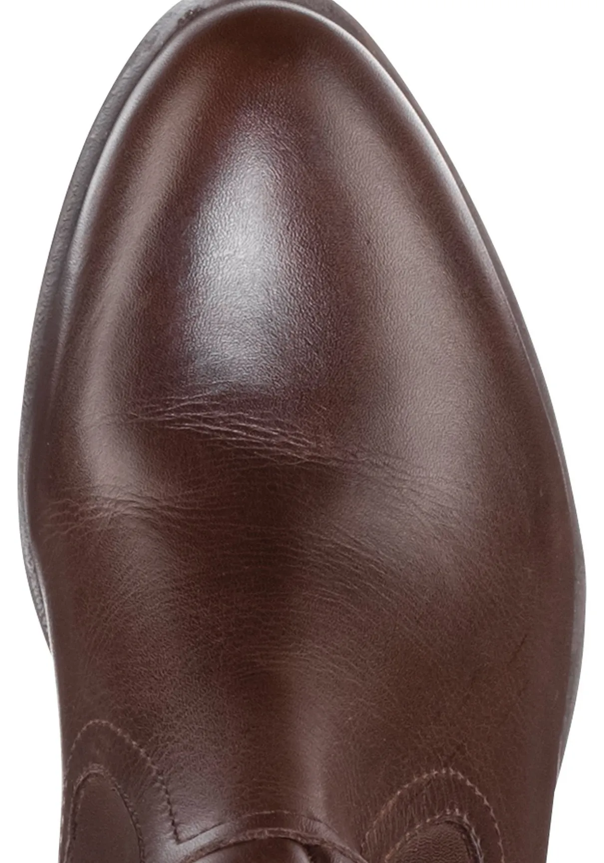 Weitschaftstiefel aus Leder mit drei Zierschnallen