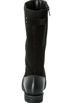 Weitschaftstiefel aus Leder mit Fellimitat