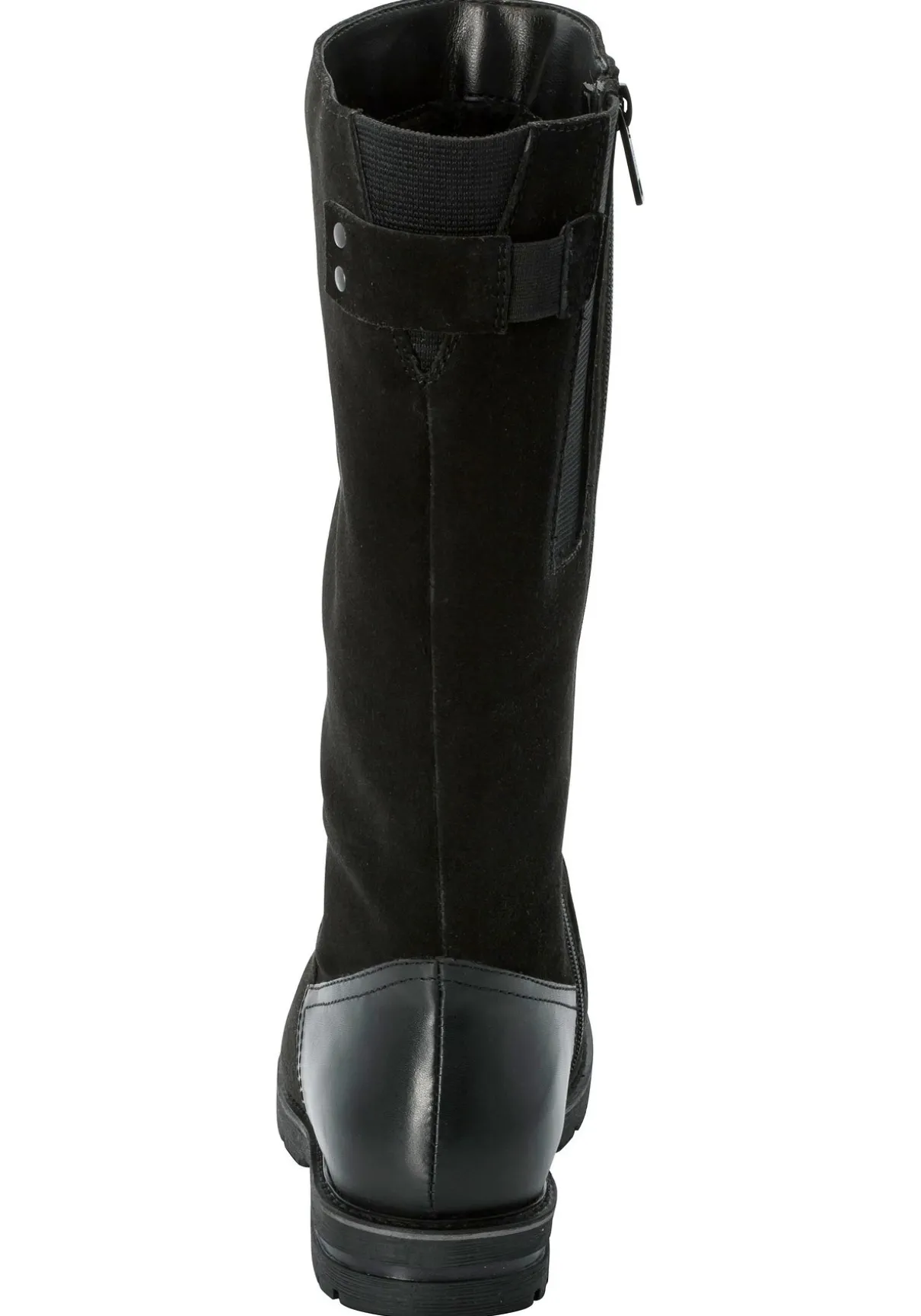 Weitschaftstiefel aus Leder mit Fellimitat