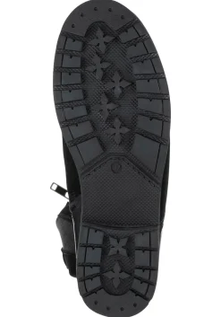 Weitschaftstiefel aus Leder mit Fellimitat