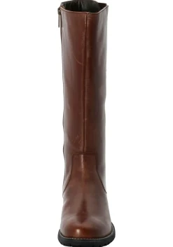 Weitschaftstiefel aus Leder mit Zierreißverschluss