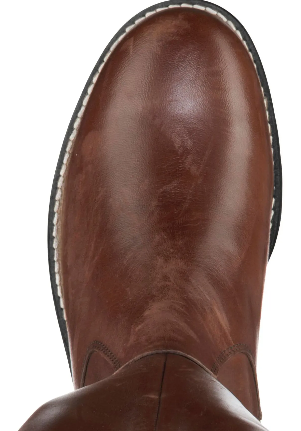 Weitschaftstiefel aus Leder mit Zierreißverschluss