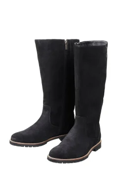 Weitschaftstiefel aus Leder, mit Zierreißverschluss