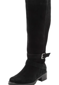 Weitschaftstiefel aus Leder mit Schnallenbändern