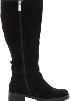 Weitschaftstiefel aus Leder mit Schnallenbändern