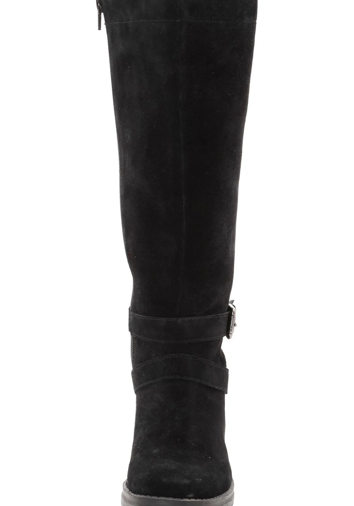 Weitschaftstiefel aus Leder mit Schnallenbändern