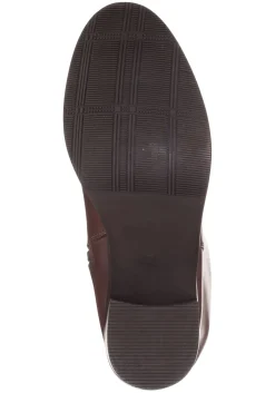 Weitschaftstiefel aus Leder mit Stretch-Einsatz