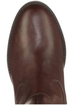 Weitschaftstiefel aus Leder mit Stretch-Einsatz