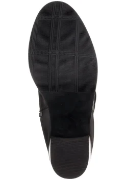 Weitschaftstiefel aus Leder mit Stretch-Einsatz