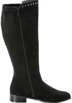 Weitschaftstiefel mit Nietenverzierung