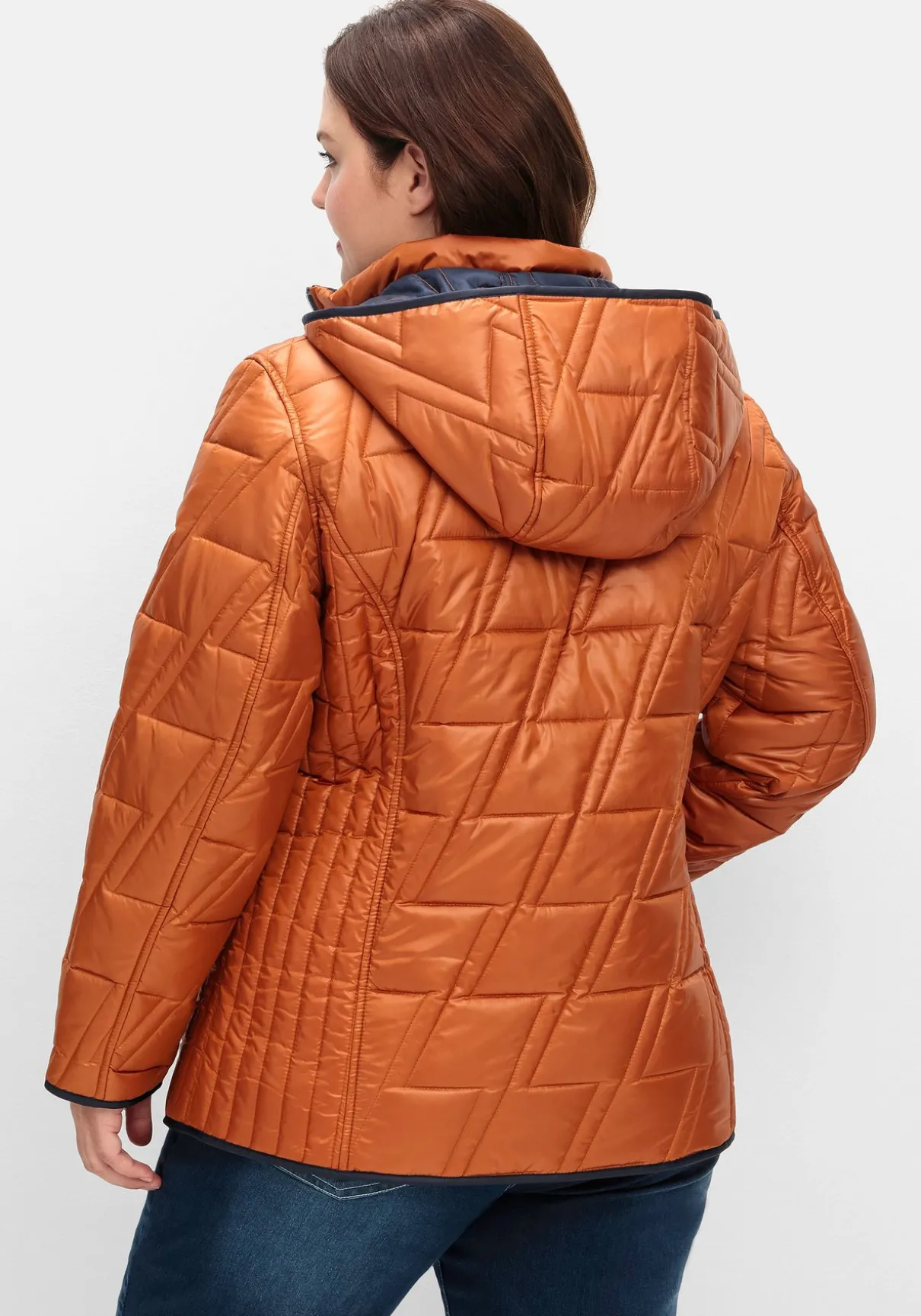 Wendesteppjacke mit Kapuze und Stehkragen