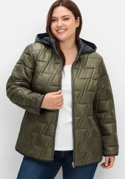 Wendesteppjacke mit Kapuze und Stehkragen