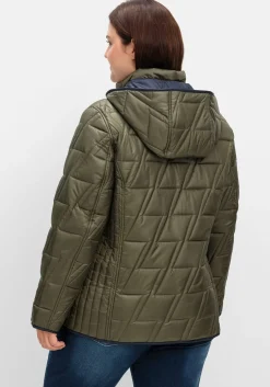 Wendesteppjacke mit Kapuze und Stehkragen