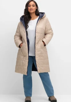 Wende-Steppmantel mit Kapuze