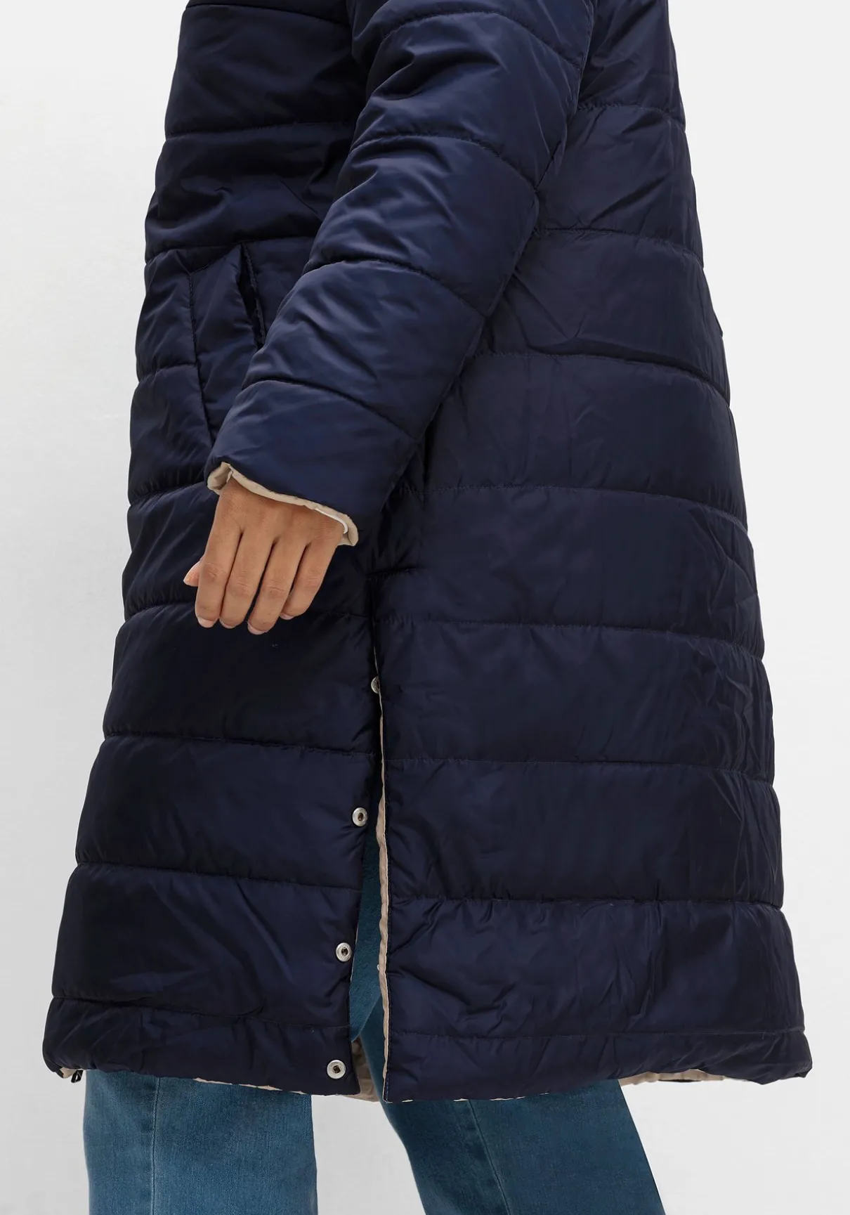 Wende-Steppmantel mit Kapuze